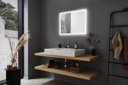 Oglindă iluminată Mirra dreptunghiulară IP44 LED 22W 800x600mm, temperatură de culoare variabilă, dezaburire [2]