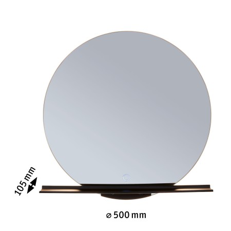 Oglindă iluminată LED Miro, IP44, 500lm, 230V, 11W, temperatură de culoare variabilă, negru mat [4]