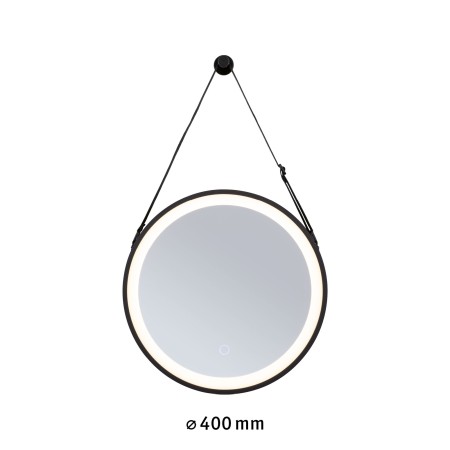 Iluminat de baie - Oglindă iluminată LED Miro, IP44, temperatură de culoare variabilă, 200lm, 230V, 7,5W, negru mat