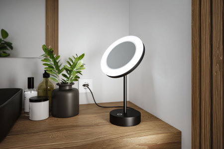 Oglindă cosmetică LED Masua, IP44, White Switch, 55lm, 230V, 4W, negru mat [2]