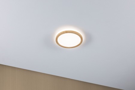 Panel LED Atria Shine Backlight, IP44, rotund, 190mm, 11,2W, 850lm, 4000K, aspect lemn [1]