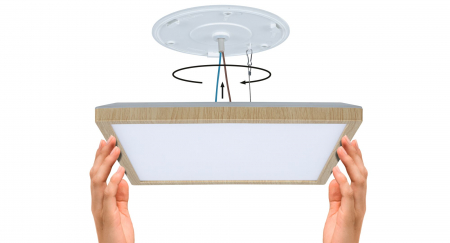 Panel LED Atria Shine, IP44, pătrat, 298x298mm, 15,7W, 2100lm, aspect lemn, temperatură de culoare variabilă [1]
