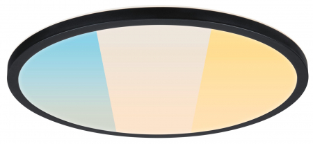 Plafoniere - Panel LED Atria Shine, IP44, rotund, 398mm,  20,8W, 2800lm, negru, temperatură de culoare variabilă