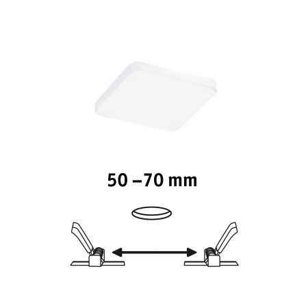 Panou încastrabil Veluna Edge VariFit LED, IP44, pătrat, 90x90mm, 450lm, 4000K, alb, cu flux luminos variabil [1]