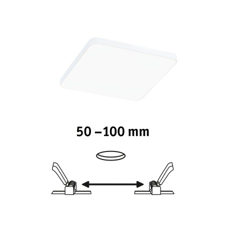 Panou încastrabil Veluna Edge VariFit LED, IP44, pătrat, 120x120mm, 650lm, 4000K, alb [1]