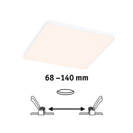Panou încastrabil Veluna Edge VariFit LED, IP44, pătrat, 120x120mm, 650lm, 3000K, alb, cu flux luminos variabil [1]