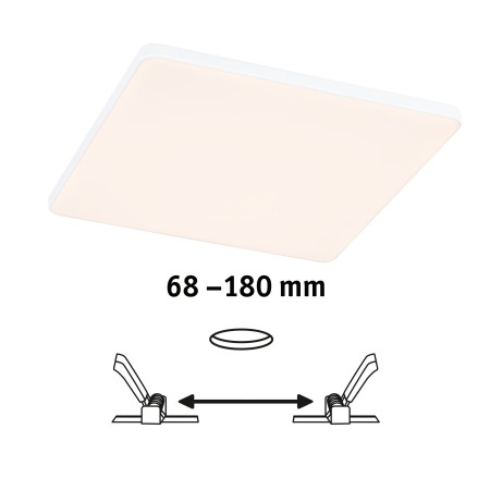 Panou încastrabil Veluna Edge VariFit LED, IP44, pătrat, 160x160mm, 1100lm, 3000K, alb, cu flux luminos variabil [1]