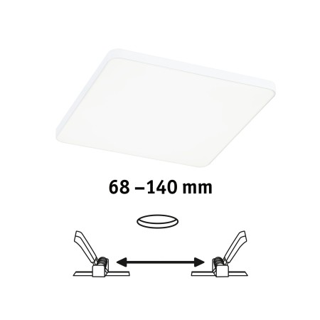 Panou încastrabil Veluna Edge VariFit LED, IP44, pătrat, 120x120mm, 650lm, 4000K, alb, cu flux luminos variabil [1]