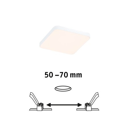 Panou încastrabil Veluna Edge VariFit LED, IP44, pătrat, 90x90mm, 450lm, 3000K, alb, cu flux luminos variabil [1]