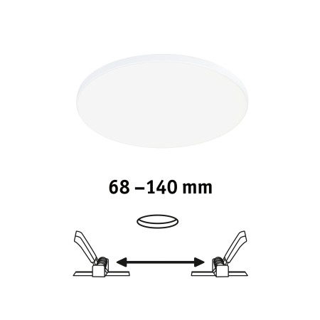 Panou încastrabil Veluna Edge VariFit LED, IP44, rotund, 120mm, 650lm, 4000K, alb, cu flux luminos variabil [1]