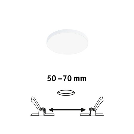 Panou încastrabil Veluna Edge VariFit LED, IP44, rotund, 90mm, 500lm, 4000K, alb [1]