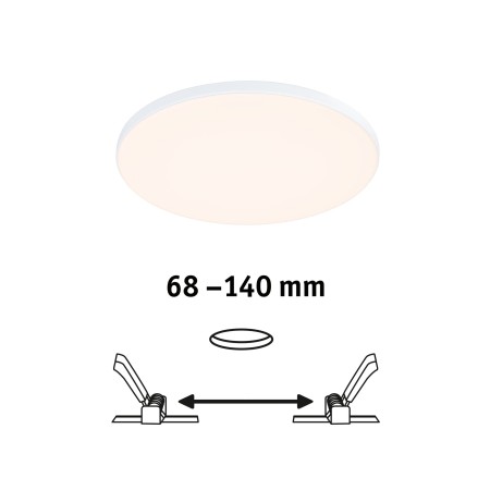 Panou încastrabil Veluna Edge VariFit LED, IP44, rotund, 120mm, 650lm, 3000K, alb, cu flux luminos variabil [1]