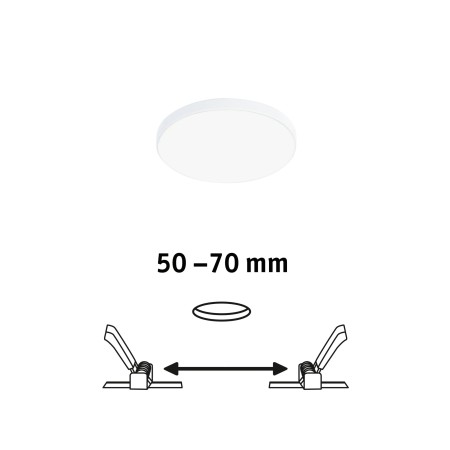 Panou încastrabil Veluna Edge VariFit LED, IP44, rotund, 90mm, 450lm, 4000K, alb, cu flux luminos variabil [1]