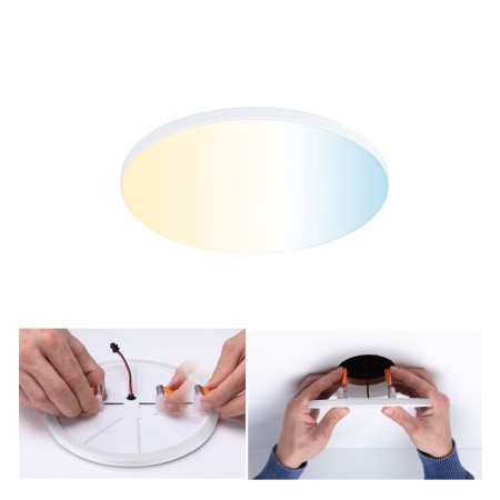 Panouri LED - Panou încastrabil Veluna Edge VariFit LED Smart Home Zigbee, IP44, rotund, 160mm, 1000lm, alb, temeratură de culoare variabilă, flux luminos variabil