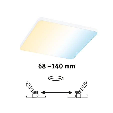 Panou încastrabil Veluna Edge VariFit LED Smart Home Zigbee, IP44, pătrat, 160x160mm, 1000lm, alb, temeratură de culoare variabilă, flux luminos variabil [1]