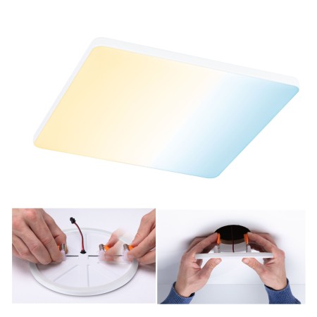 Panouri LED - Panou încastrabil Veluna Edge VariFit LED Smart Home Zigbee, IP44, pătrat, 200x200mm, 1400lm, alb, temeratură de culoare variabilă, flux luminos variabil