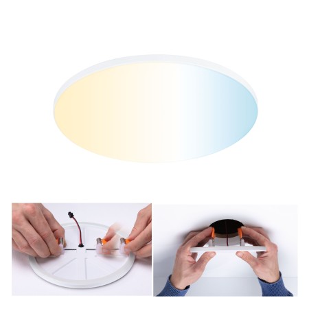 Panouri LED - Panou încastrabil Veluna Edge VariFit LED Smart Home Zigbee, IP44, rotund, 200mm, 1400lm, alb, temeratură de culoare variabilă, flux luminos variabil
