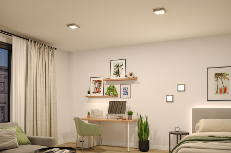 Panou LED Abia 2, White Select, cu senzor crepuscular și de mișcare, pătrat, 170x170mm, 9,5W, 1100lm, 2700 - 4000K, crom mat [3]
