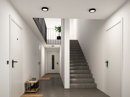 Panou LED Abia 2, White Select, cu senzor crepuscular și de mișcare, rotund, 170mm, 9,5W, 1100lm, 2700 - 4000K negru [1]