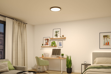 Panou LED Abia 2, White Select, cu senzor crepuscular și de mișcare, rotund, 400mm, 16W, 1400lm, 2700 - 4000K, negru [3]