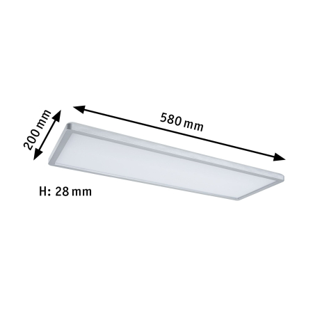Panou LED Atria Shine, IP44, dreptunghiular, 560x200mm, 15,2W, 2030lm, 3000 - 6500K, crom mat [1]