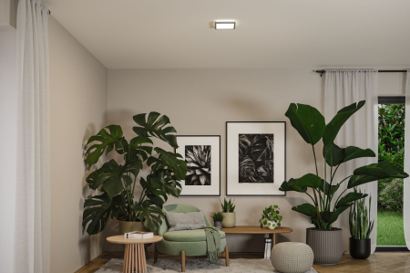 Panou LED Atria Shine, IP44, pătrat, 190x190mmm 8W, 1160lm, 3000 - 6500K, crom mat [4]