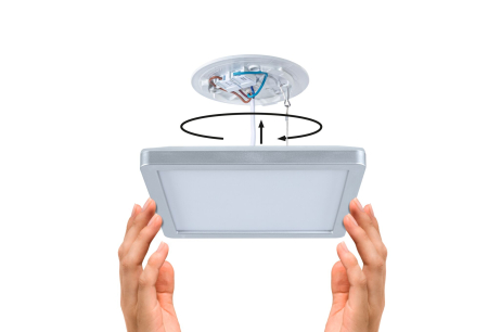 Panou LED Atria Shine, IP44, pătrat, 190x190mmm 8W, 1160lm, 3000 - 6500K, crom mat [6]