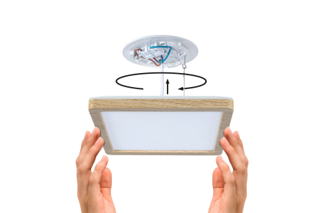 Panou LED Atria Shine, IP44, pătrat, 190x190mmm 8W, 1160lm, 3000 - 6500K, lemn [6]