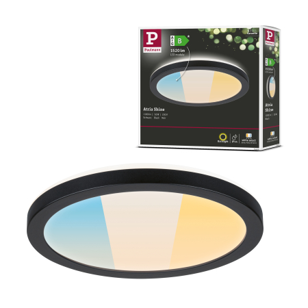 Panou LED Atria Shine, IP44, rotund, 190mm, 7,6W, 1100lm, 3000 - 6500K, negru [7]