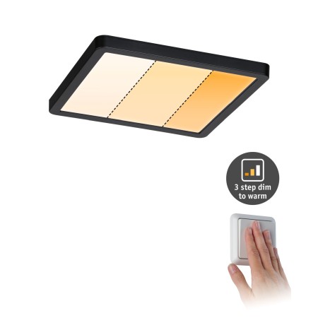 Panouri LED - Panou încastrabil Areo VariFit LED, Dim to Warm, IP44, pătrat, 175x175mm, 2000 - 4000K, negru, cu flux luminos variabil