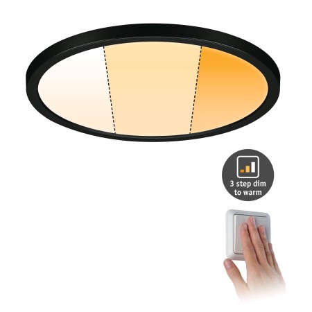 Panouri LED - Panou încastrabil Areo VariFit LED, Dim to Warm, IP44, rotund, 230mm, 2000 - 4000K, negru, cu flux luminos variabil