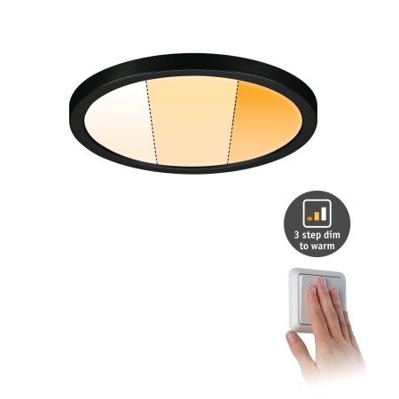 Panouri LED - Panou încastrabil Areo VariFit LED, Dim to Warm, IP44, rotund, 175mm, 2000 - 4000K, negru, cu flux luminos variabil