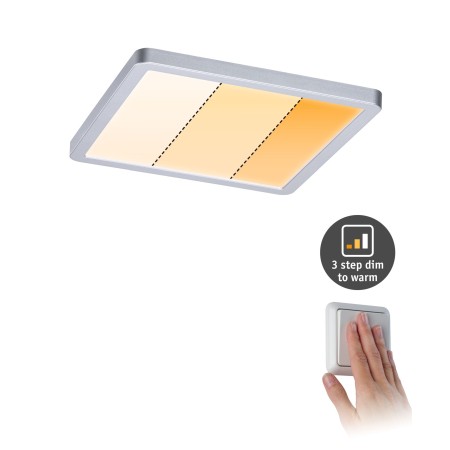 Panouri LED - Panou încastrabil Areo VariFit LED, Dim to Warm, IP44, pătrat, 175x175mm, 2000 - 4000K, crom mat, cu flux luminos variabil