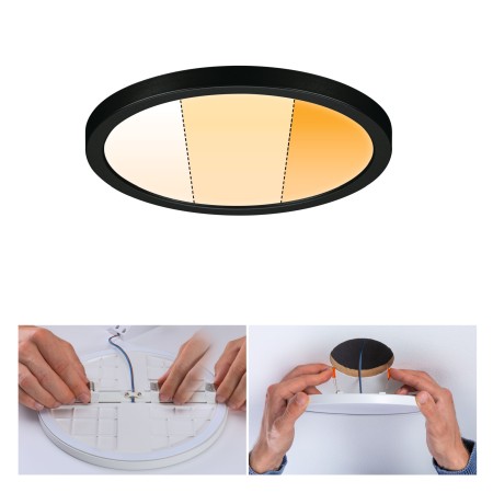 Panou încastrabil Areo VariFit LED, Dim to Warm, IP44, rotund, 175mm, 2000 - 4000K, negru, cu flux luminos variabil [1]