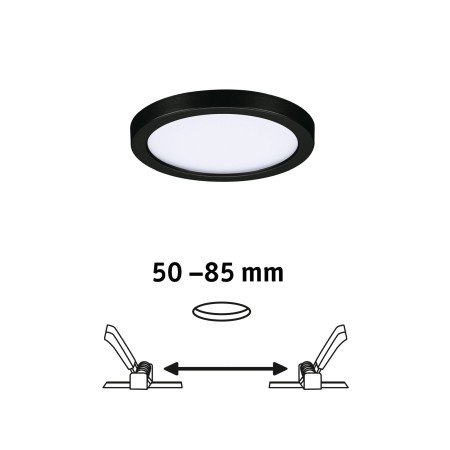 Panou încastrabil Areo VariFit LED, IP44, rotund, 118mm, 3000K, negru [1]