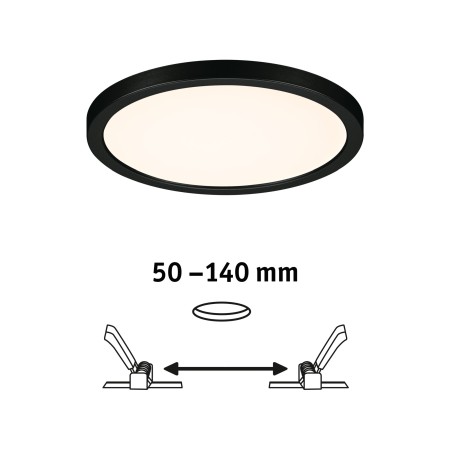 Panou încastrabil Areo VariFit LED, IP44, rotund, 175mm, 3000K, negru [1]