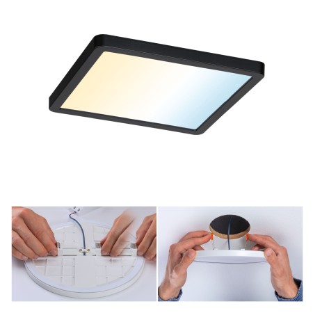 Panouri LED - Panou încastrabil Areo VariFit LED Smart Home Zigbee, IP44, pătrat, 175x175mm, negru, cu temperatură de culoare variabilă