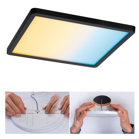 Panouri LED - Panou încastrabil Areo VariFit LED Smart Home Zigbee, IP44, pătrat, 230x230mm, negru, cu temperatură de culoare variabilă