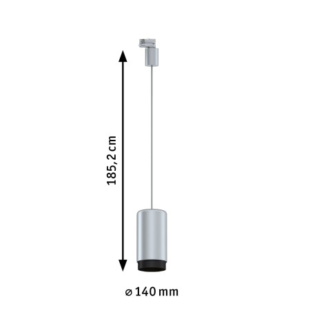 Pendul Corus pentru șină Paulmann ProRail3 Corus, E27, max. 50W, cu flux luminos variabil, 230V, argintiu [5]