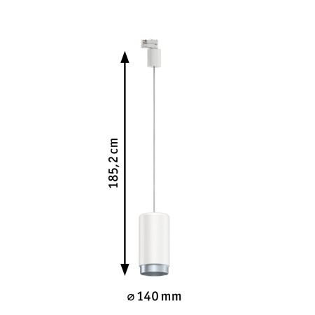 Pendul Corus pentru șină Paulmann ProRail3 Corus, E27, max. 50W, cu flux luminos variabil, 230V, alb [4]