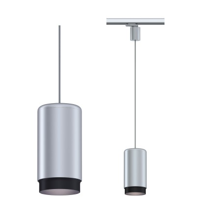 Sină trifazică - Pendul Corus pentru șină Paulmann ProRail3 Corus, E27, max. 50W, cu flux luminos variabil, 230V, argintiu