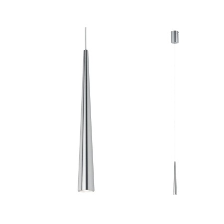 Penduluri - Pendul cu fir textil gri Gutta LED 1x7W aluminiu periat 230V metal