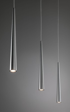 Pendul cu trei fire textile gri Gutta LED 3x7W aluminiu periat 230V metal [4]