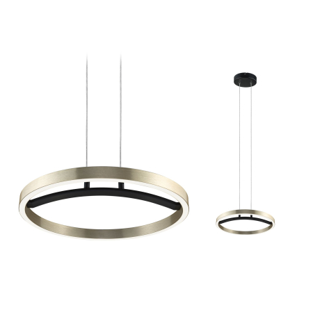 Familia Melira - Pendul LED Melira, 2700K, 1690lm, 24W, negru mat-auriu, flux luminos variabil în 3 pași