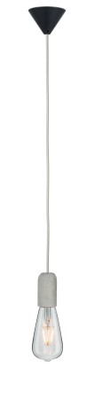 Pendul Neordic Jano cu fir textil gri max1x20W E27 cu soclu gri din beton și bază neagră din plastic 230V [2]