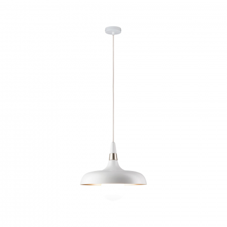 Living - Pendul Neordic Juna, E27, max. 20W, șampanie, alb mat-metal, cu flux luminos variabil
