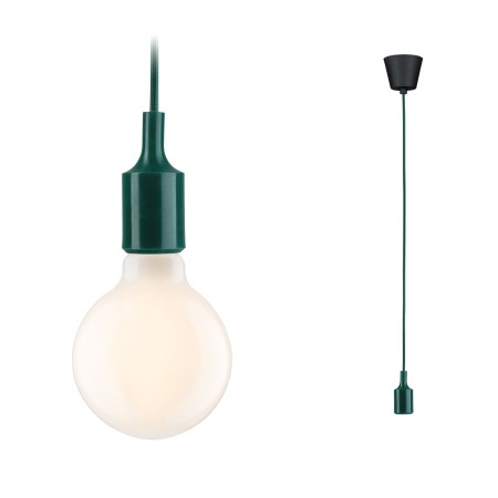 Penduluri - Pendul Neordic Ketil, E27, max. 60W, verde închis-negru, silicon-plastic