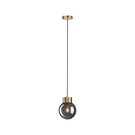 Pendul Neordic Linja cu fir textil max1x20W E27 sticlă afumată/alamă 230V oglindă/sticlă/metal [3]