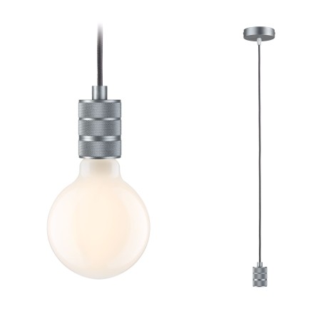Penduluri - Pendul Neordic Tilla max1x60W E27,  gri aluminiu, 230V, textil/metal