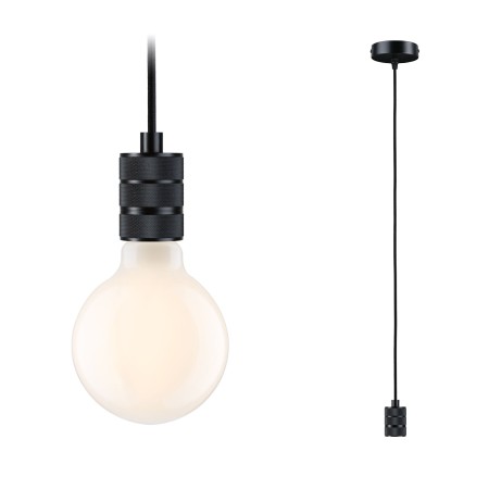 Penduluri - Pendul Neordic Tilla max1x60W E27,  negru grafit, 230V, textil/metal